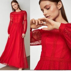 NWT BCBG MAXAZRIA Dotted Lace Blouson Gown Dress